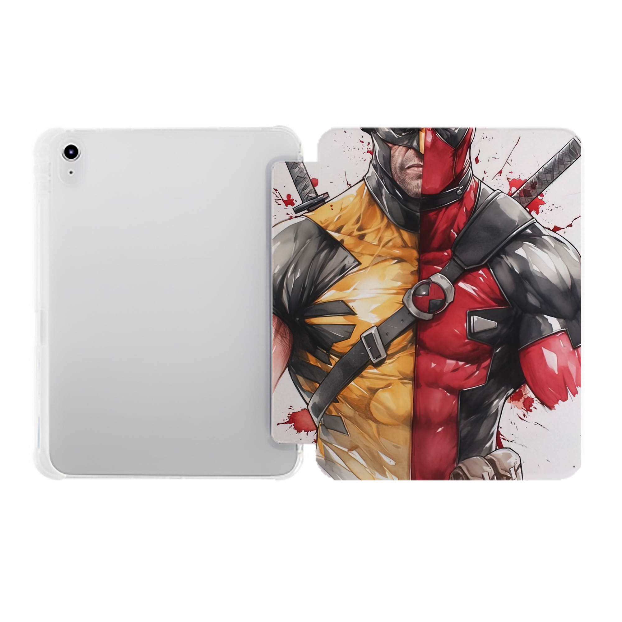（画像用） Deadpool デッドプール IPad ケース ペン収納付き 三つ折りスタンド PUレザー×シリコン 対応機種9.5/10.5/10.9インチ